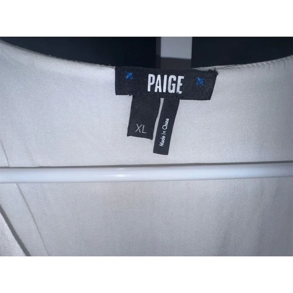 NWOT PAIGE Women's XL White Paradis Tiered Ruffle Mini Dress V-Neck - Picture 14 of 16